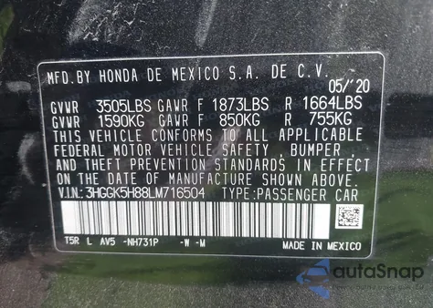 2020 Honda Fit Ex z USA, uszkodzony, nr VIN 3HGGK5H88LM716504